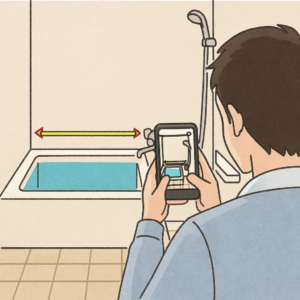 浴室浴槽の写真を撮る